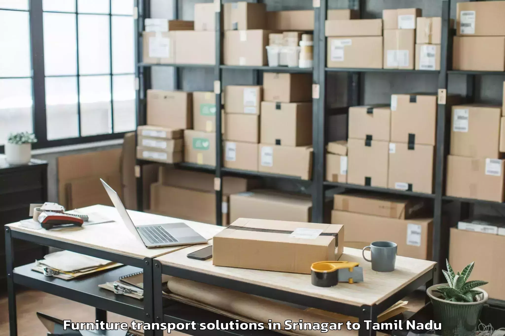 Trusted Srinagar to Radhapuram Furniture Transport Solutions